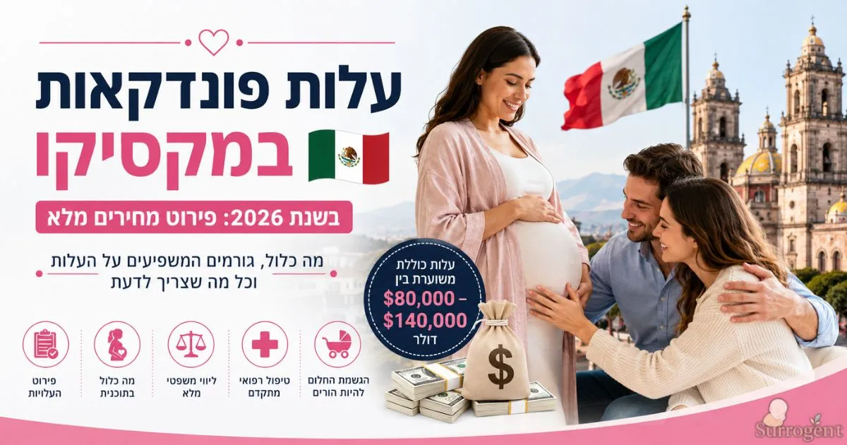 עלות פונדקאות במקסיקו בשנת 2026: פירוט מחירים מלא, מה כלול, גורמים המשפיעים על העלות וכל מה שצריך לדעת